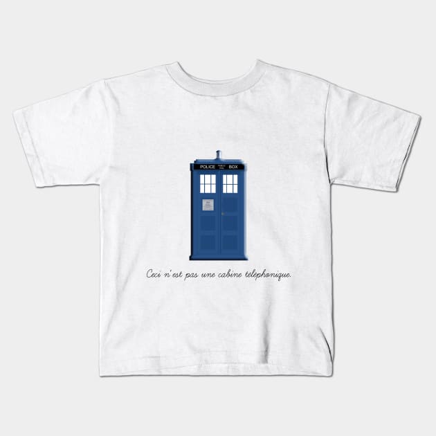 Tardis Magritte Kids T-Shirt by Vahlia